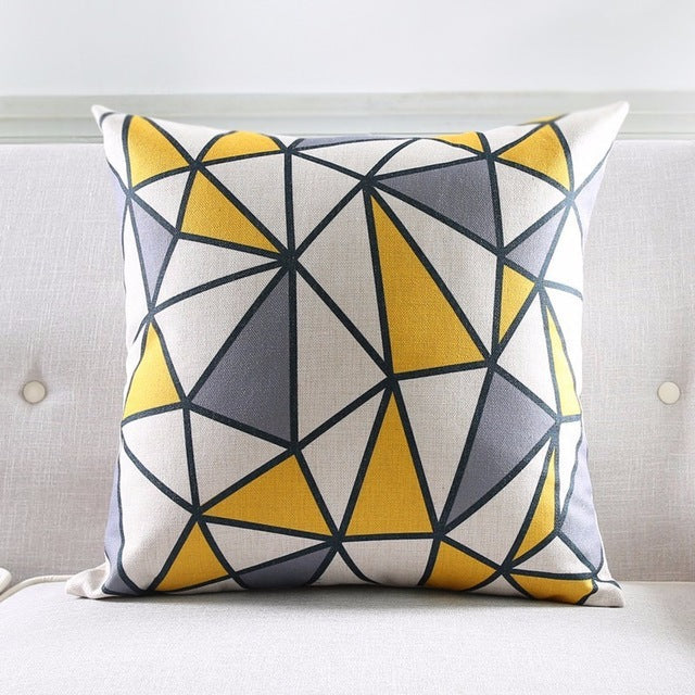 Nordic Linen Throw Pillow Cover Geometric Striped Cushion