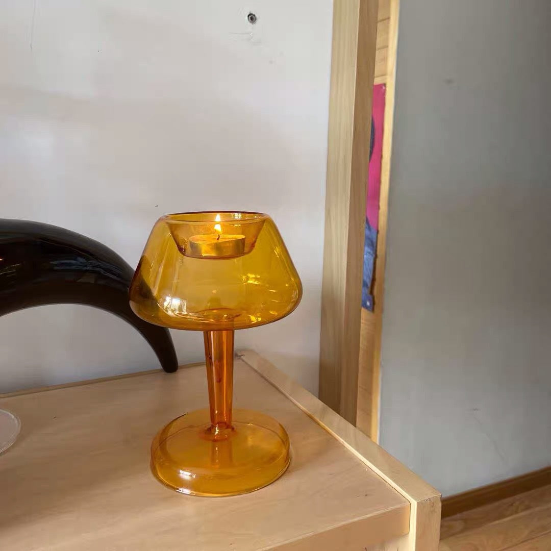 Retro Glass Color Candle Holder