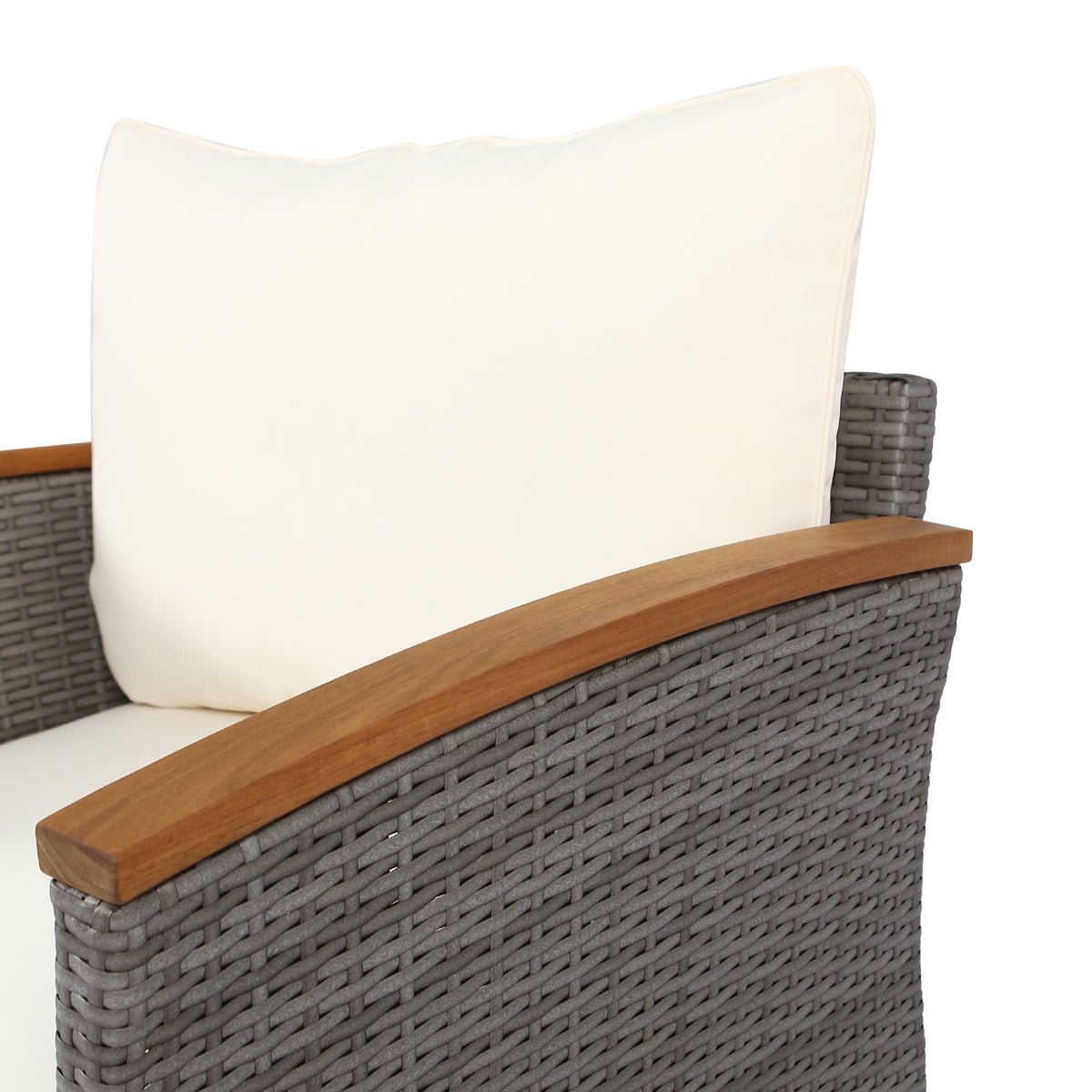 9-Piece Beige Rattan Patio Sectional Set
