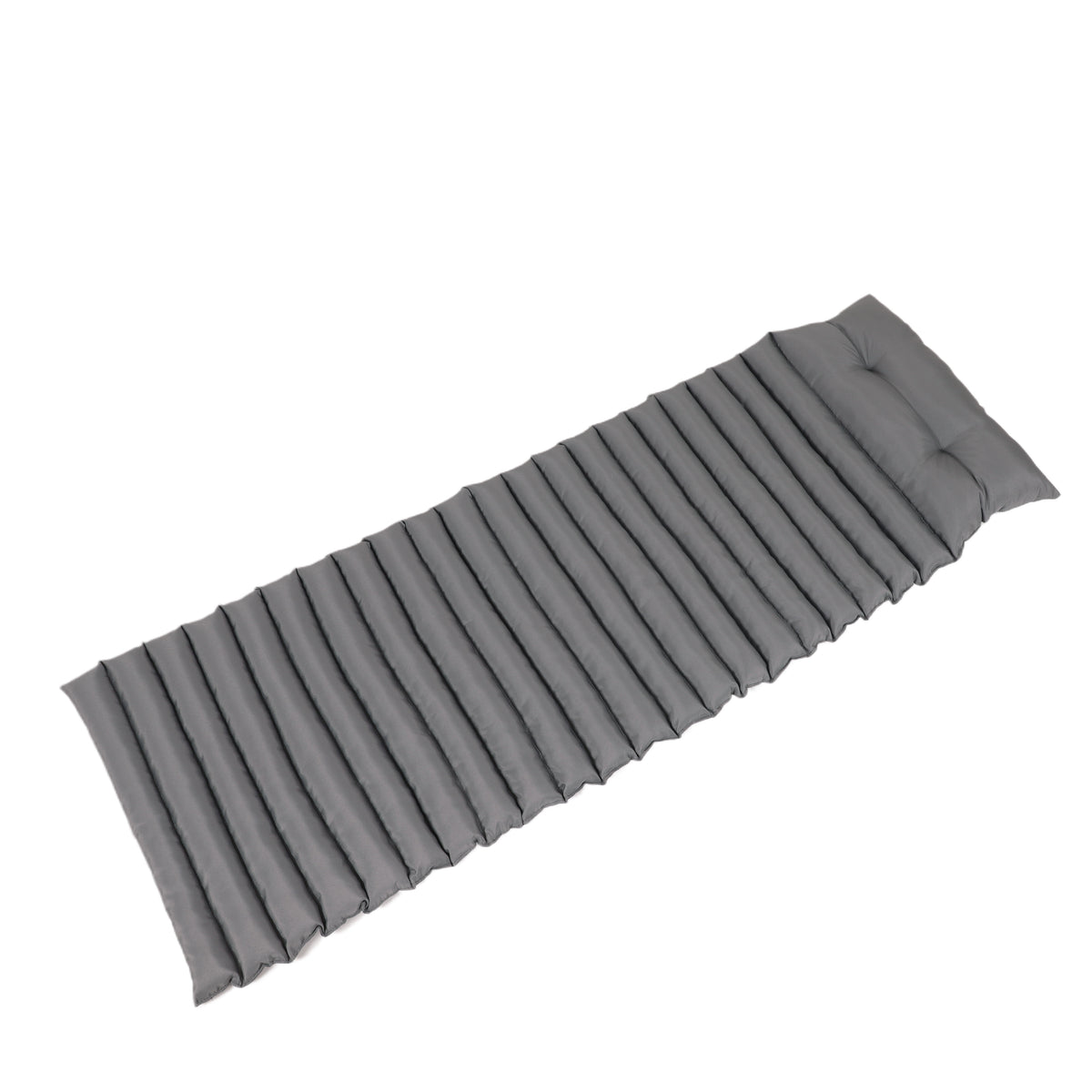 2-Piece Grey Outdoor Chaise Lounge Cushion Set