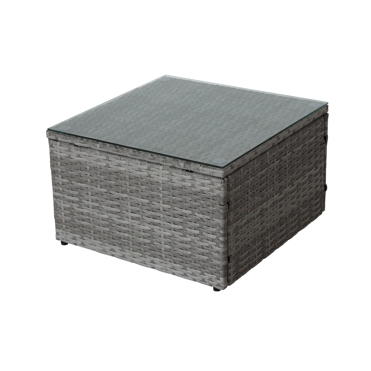 4-Piece Grey Patio Sectional Sofa Set with Storage Box