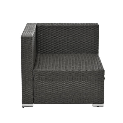 7-Piece Dark Gray Modular Wicker Patio Set