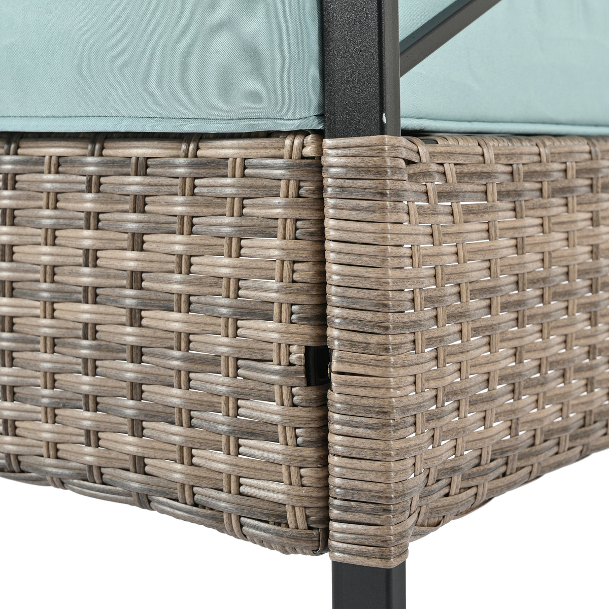 4-Piece Black & Brown Wicker Patio Set with Cushions