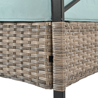 4-Piece Black & Brown Wicker Patio Set with Cushions