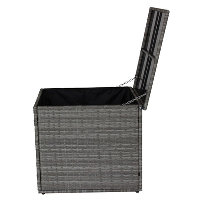 4-Piece Grey Patio Sectional Sofa Set with Storage Box