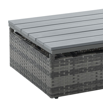 5-Piece Dark Gray Wicker Patio Set with Lift-Top Table