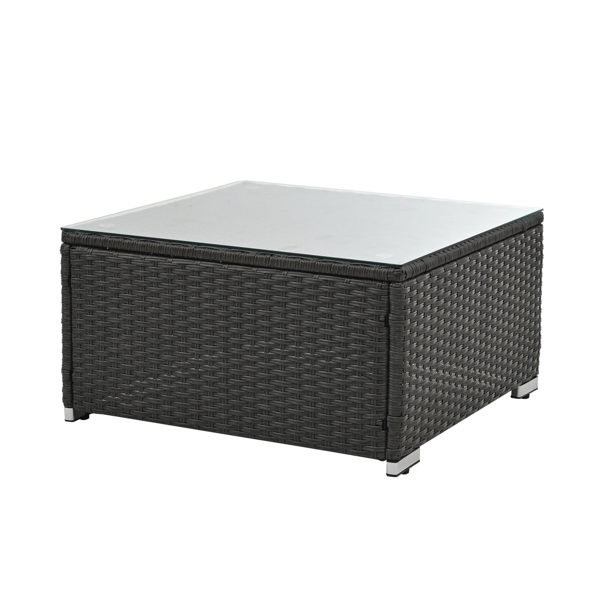 7-Piece Dark Gray Modular Wicker Patio Set