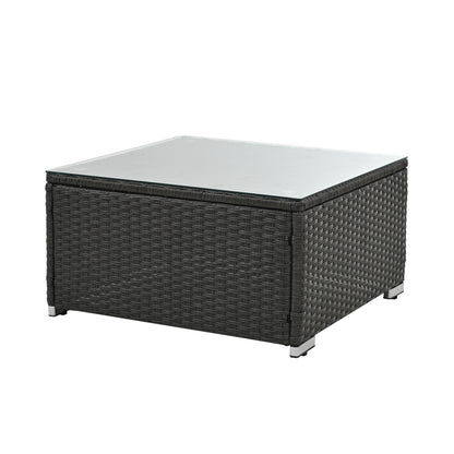 7-Piece Dark Gray Modular Wicker Patio Set