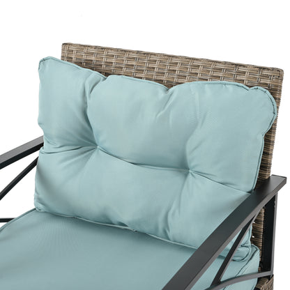 4-Piece Black & Brown Wicker Patio Set with Cushions