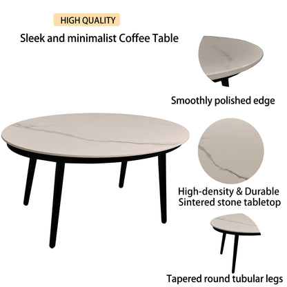 Black Aluminum Patio Loveseat Set with Marble-Look Table