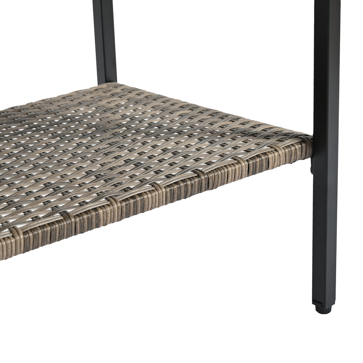 4-Piece Black & Brown Wicker Patio Set with Cushions