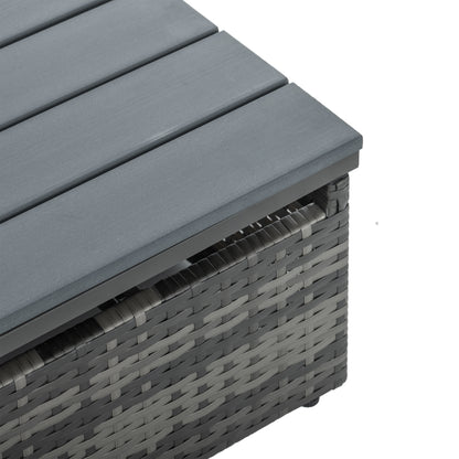 5-Piece Dark Gray Wicker Patio Set with Lift-Top Table