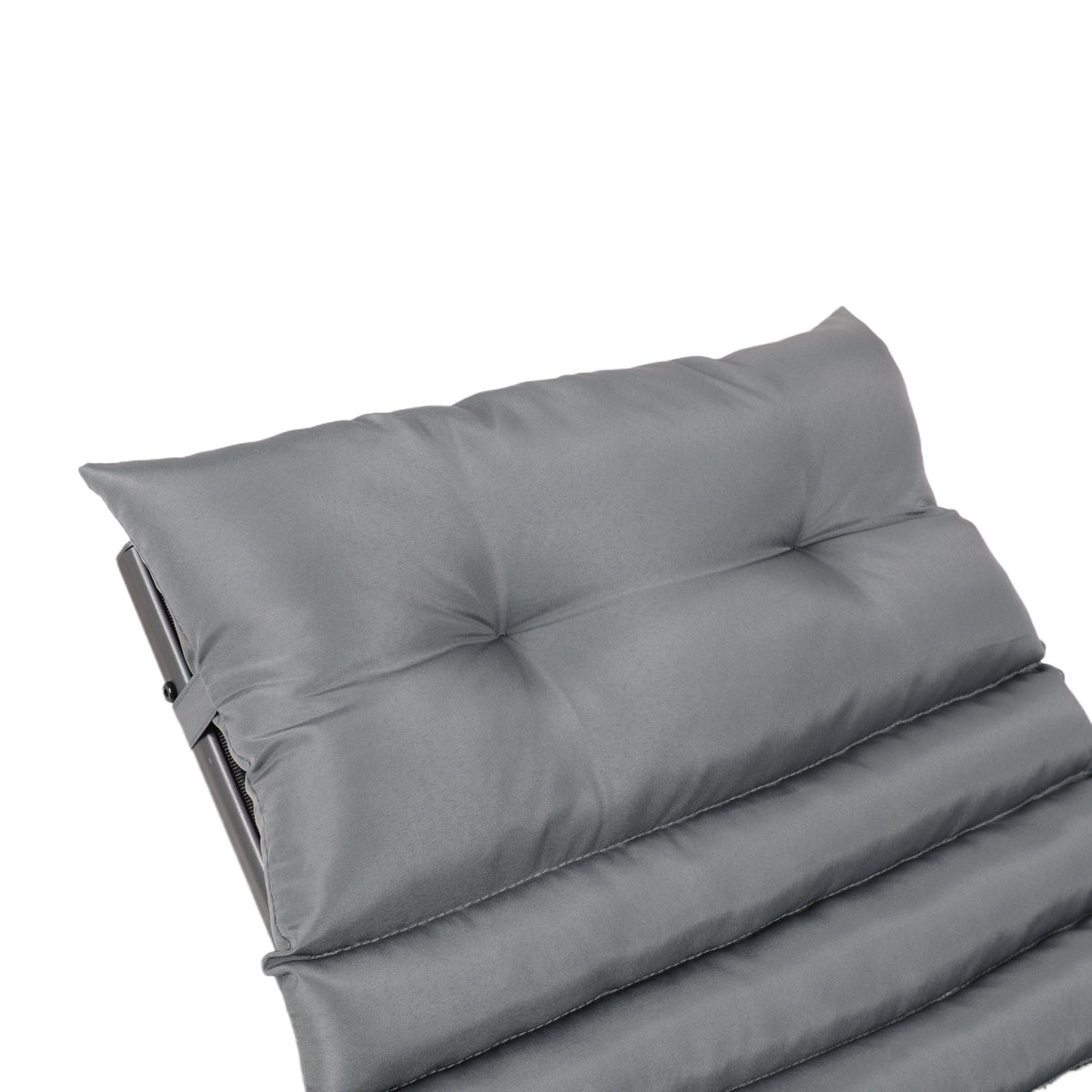 2-Piece Grey Outdoor Chaise Lounge Cushion Set
