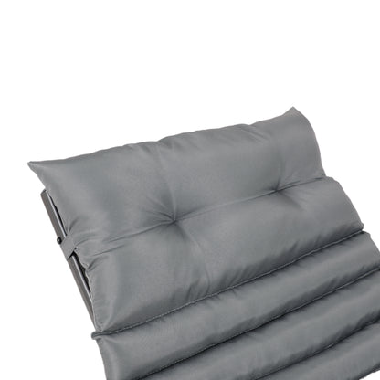 2-Piece Grey Outdoor Chaise Lounge Cushion Set