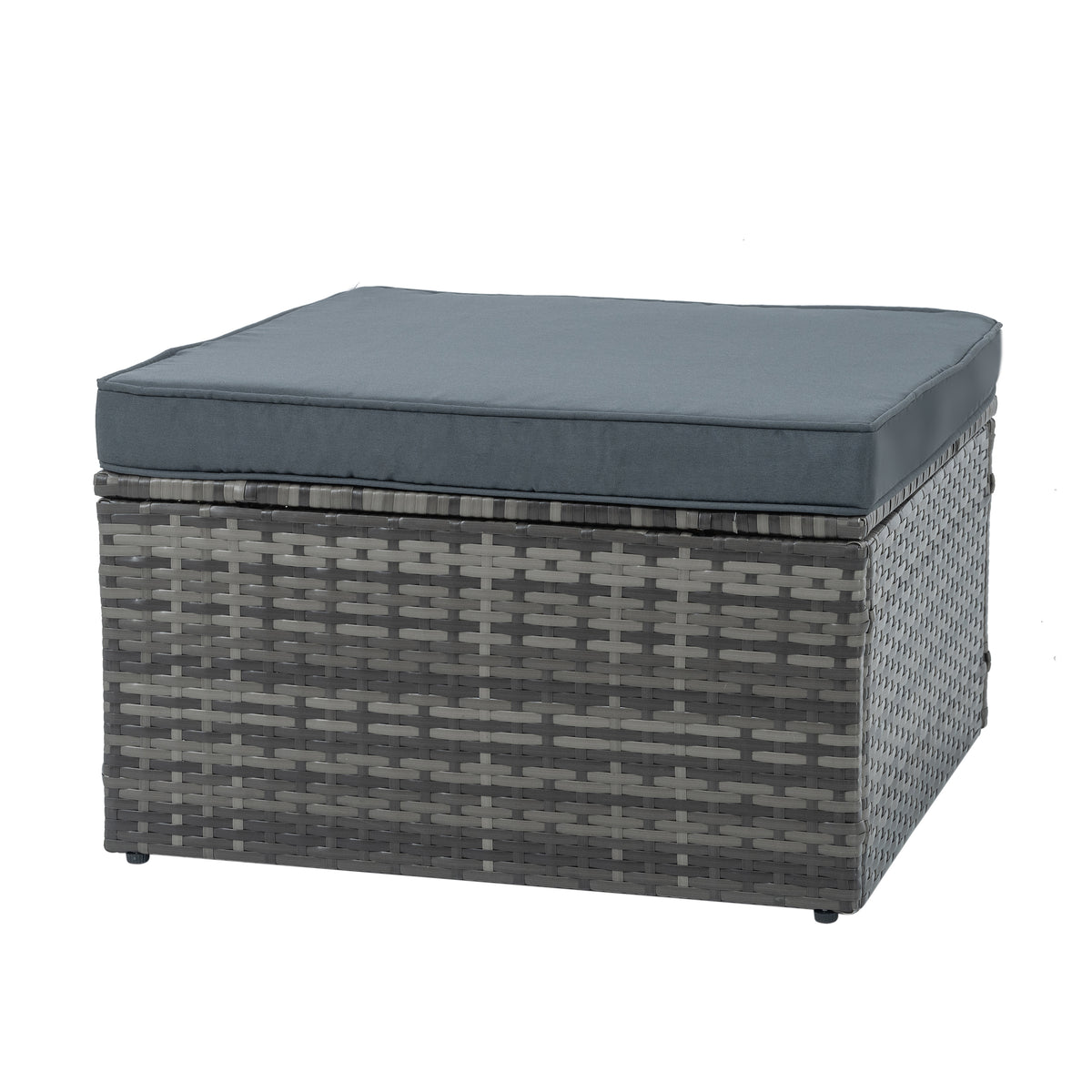5-Piece Dark Gray Wicker Patio Set with Lift-Top Table