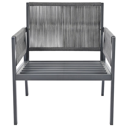 Grey Rope Patio Furniture Set with Glass Table
