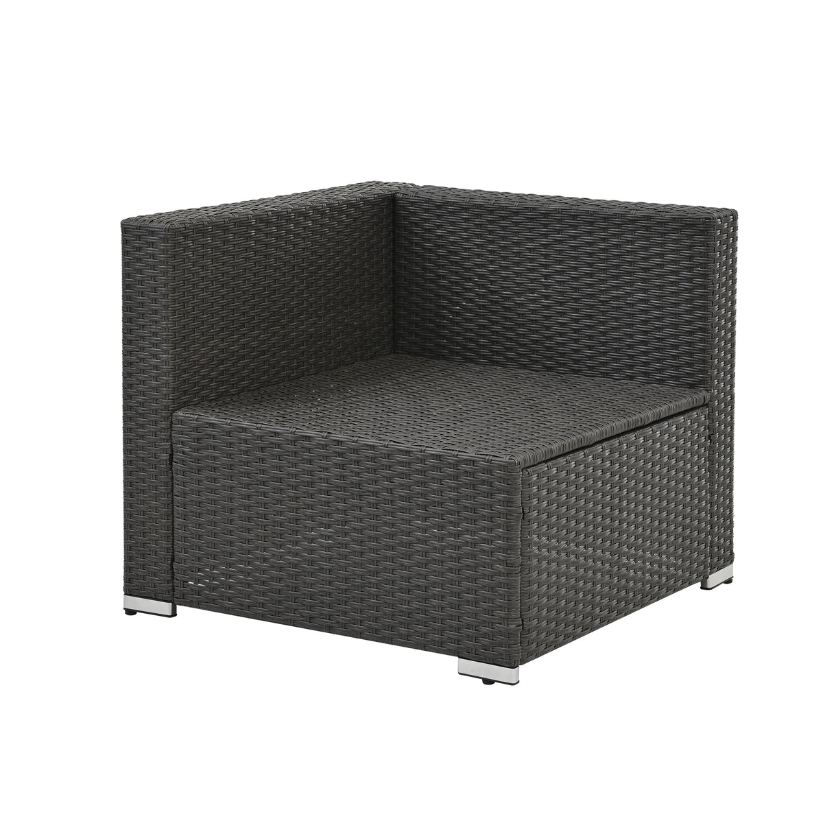 7-Piece Dark Gray Modular Wicker Patio Set