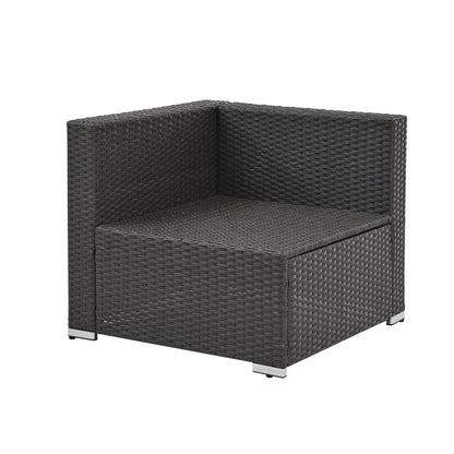 7-Piece Dark Gray Modular Wicker Patio Set
