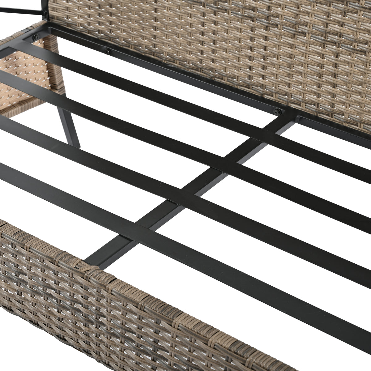 4-Piece Black & Brown Wicker Patio Set with Cushions