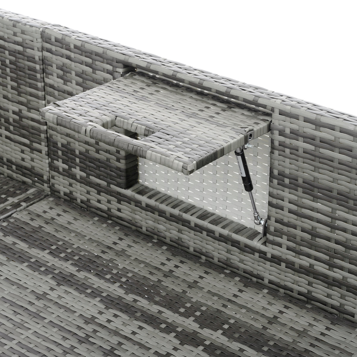 5-Piece Dark Gray Wicker Patio Set with Lift-Top Table
