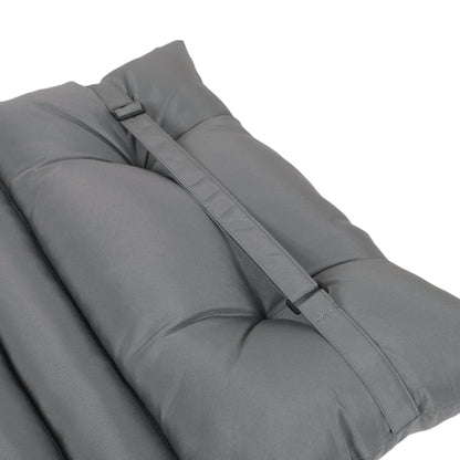 2-Piece Grey Outdoor Chaise Lounge Cushion Set