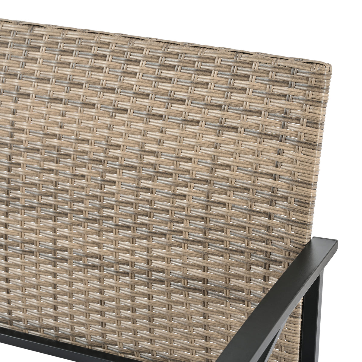 4-Piece Black & Brown Wicker Patio Set with Cushions