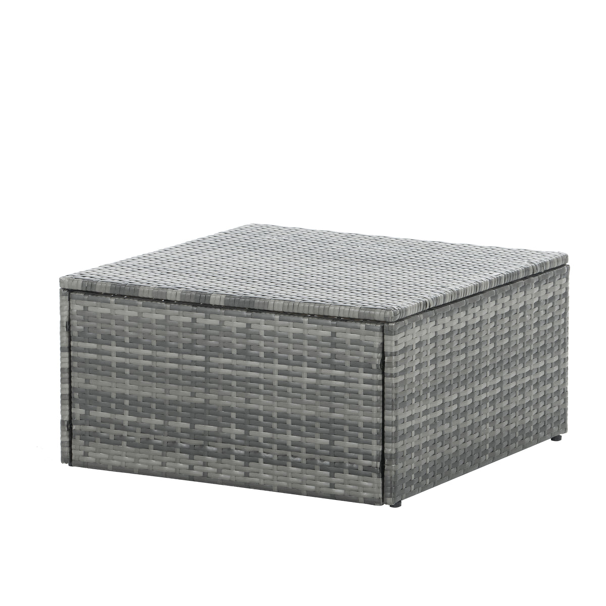 5-Piece Dark Gray Wicker Patio Set with Lift-Top Table
