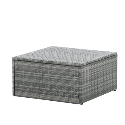 5-Piece Dark Gray Wicker Patio Set with Lift-Top Table
