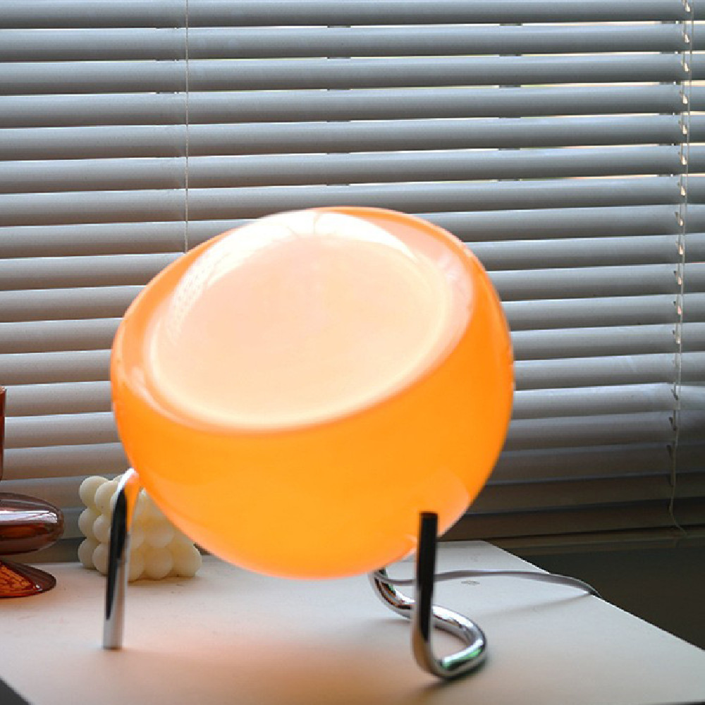 Bauhaus Glass Table Lamp Vintage Bedside Desk Light