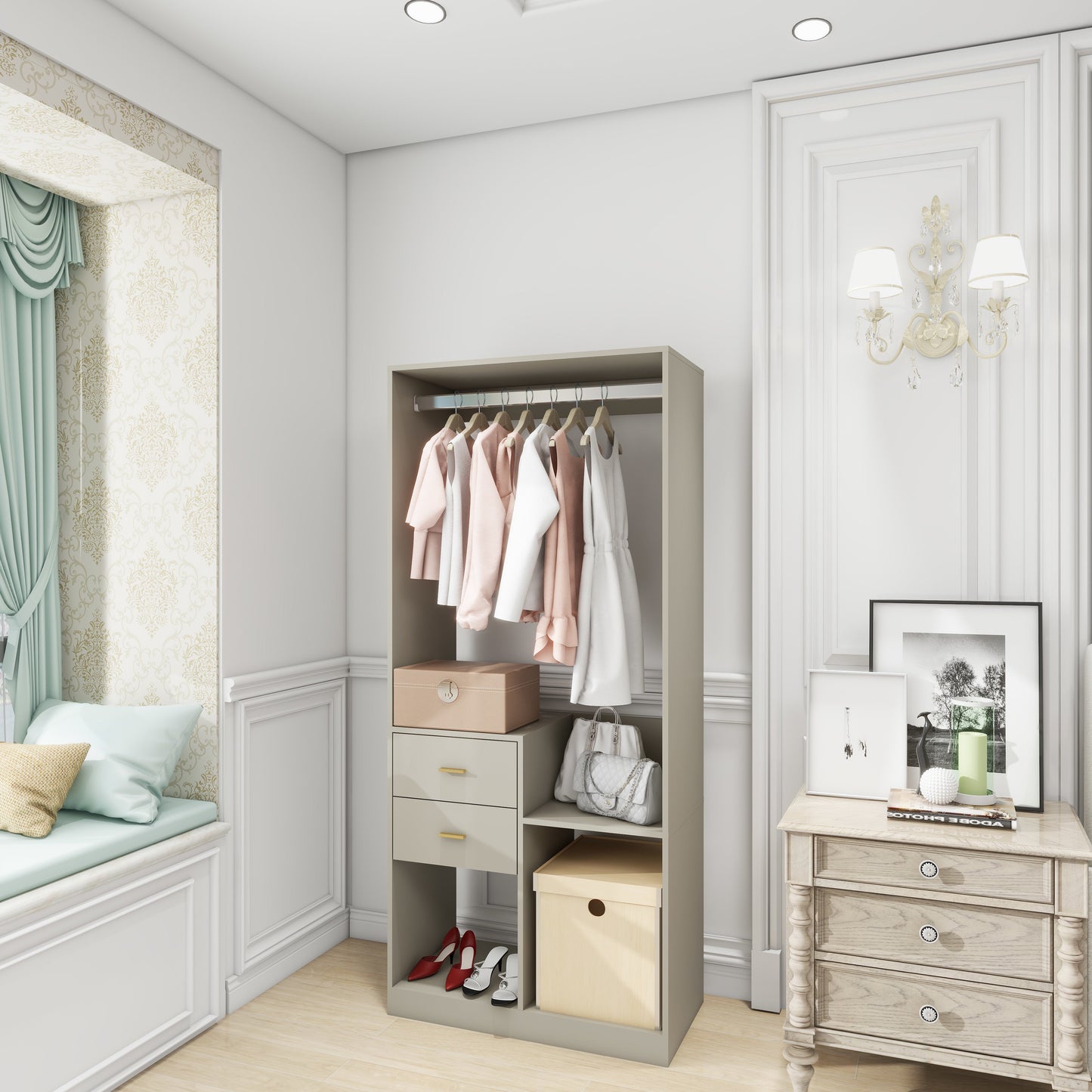 Closet System for Walk in Closets - Gray