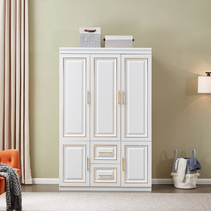 Door Bedroom Armoire Wardrobe White Freestanding Closet Cabinet