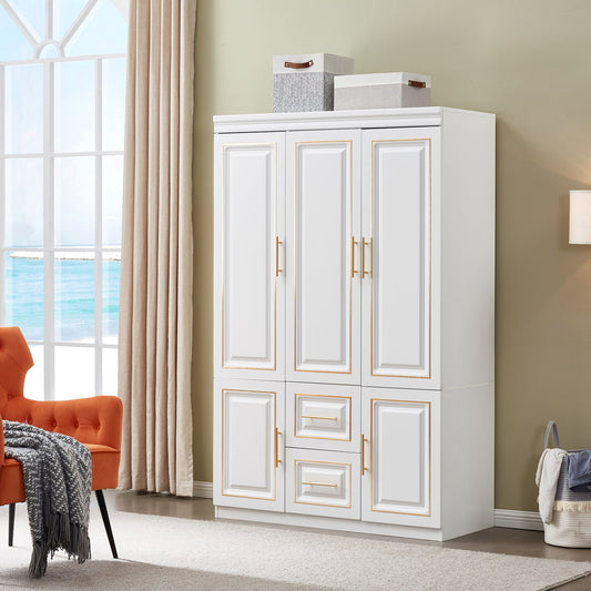 Door Bedroom Armoire Wardrobe White Freestanding Closet Cabinet