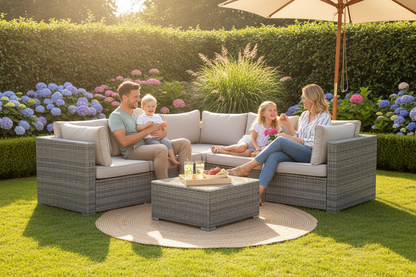 Garden Lounge Set 4-6 Seater - Patio Sofa - Khaki