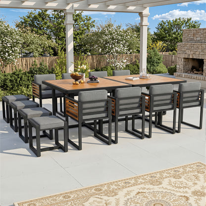 Garden Lounge Set With 12 Chairs And Table - Outdoor Dining Table