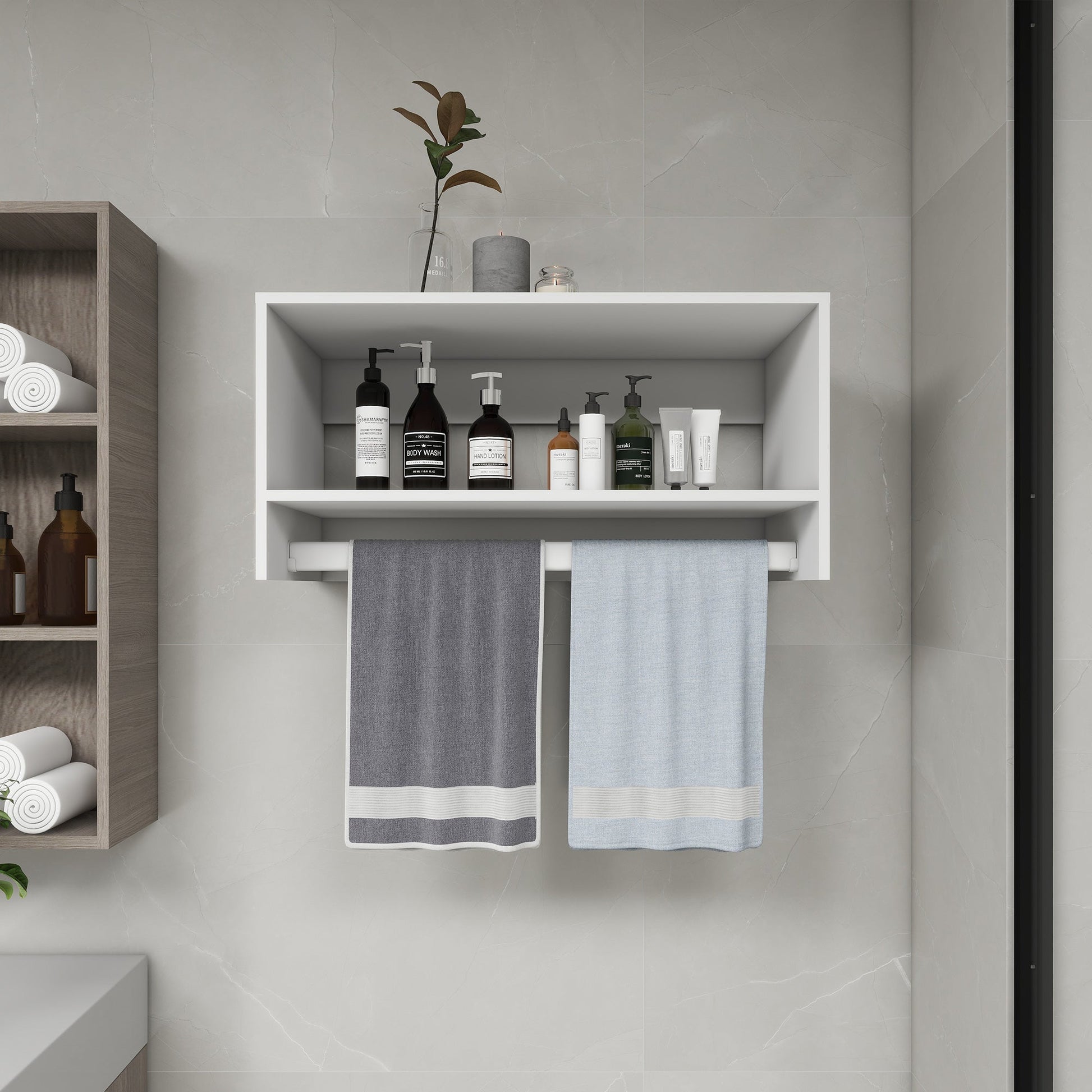 Modular Bathroom Shelves - White