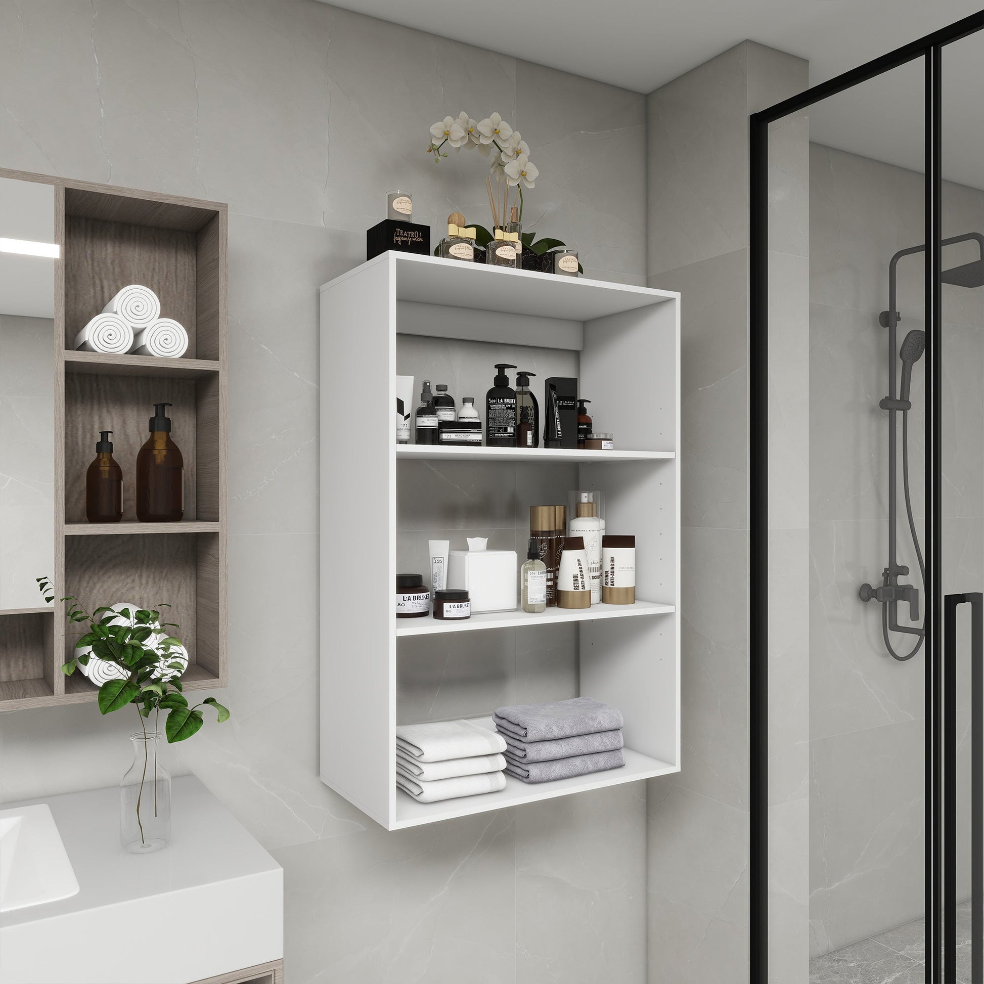 Modular Closet System Wall-Mounted White Wardrobe Organizer