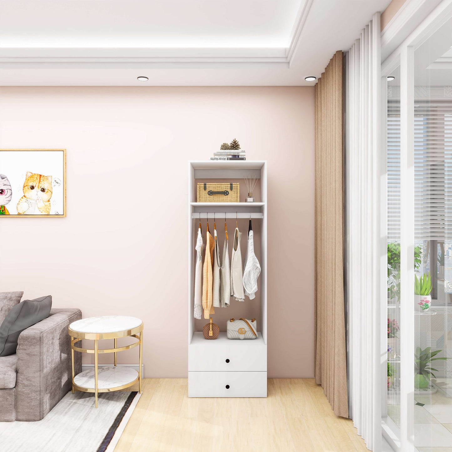 Modular Wooden Closet Organizer System - White