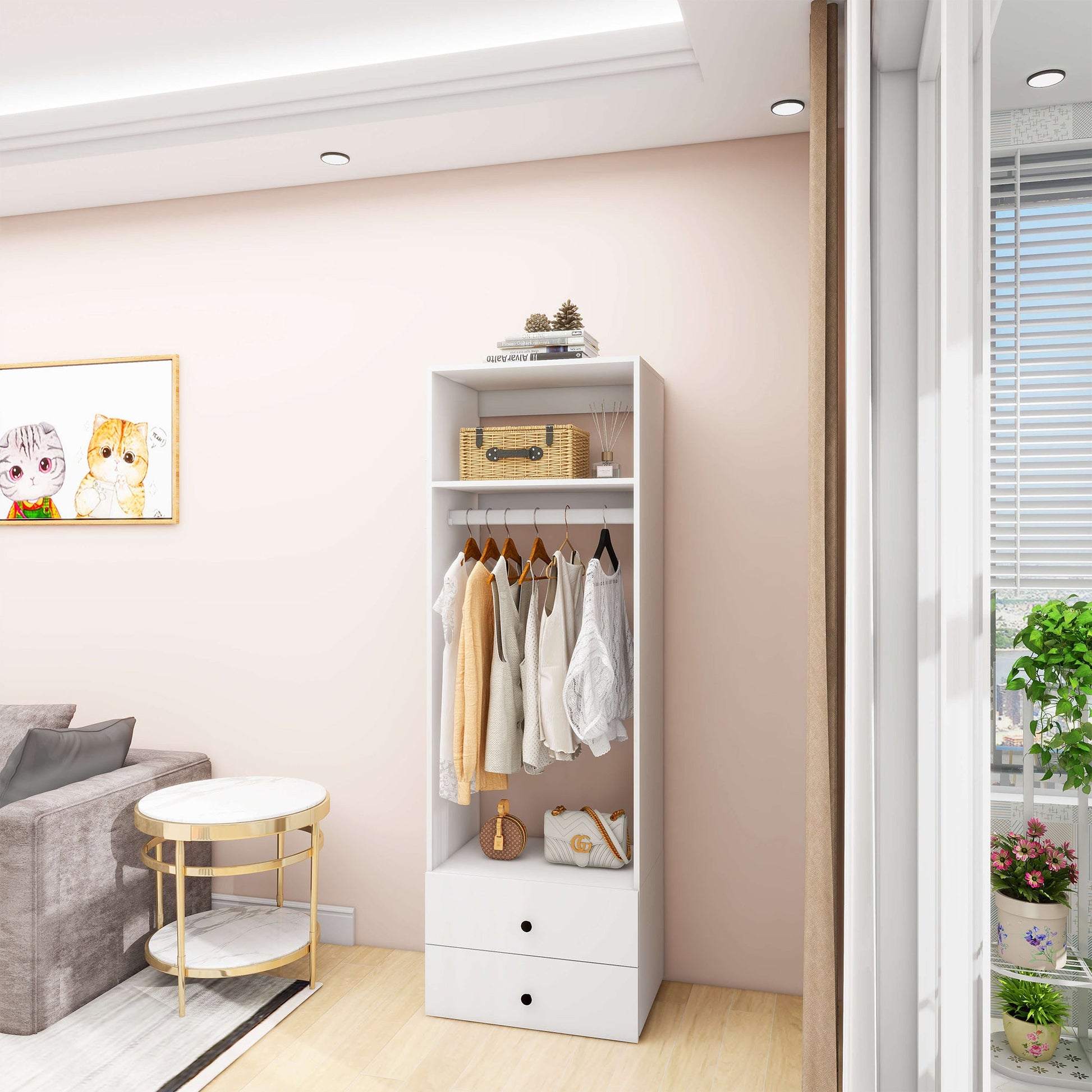 Modular Wooden Closet Organizer System - White