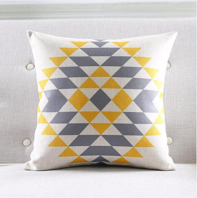 Nordic Linen Throw Pillow Cover Geometric Striped Cushion