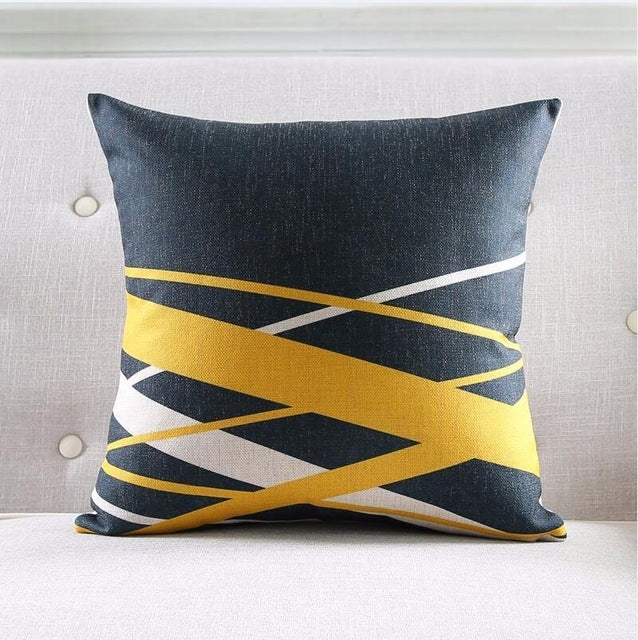 Nordic Linen Throw Pillow Cover Geometric Striped Cushion