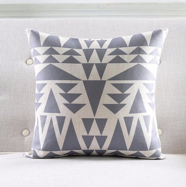 Nordic Linen Throw Pillow Cover Geometric Striped Cushion