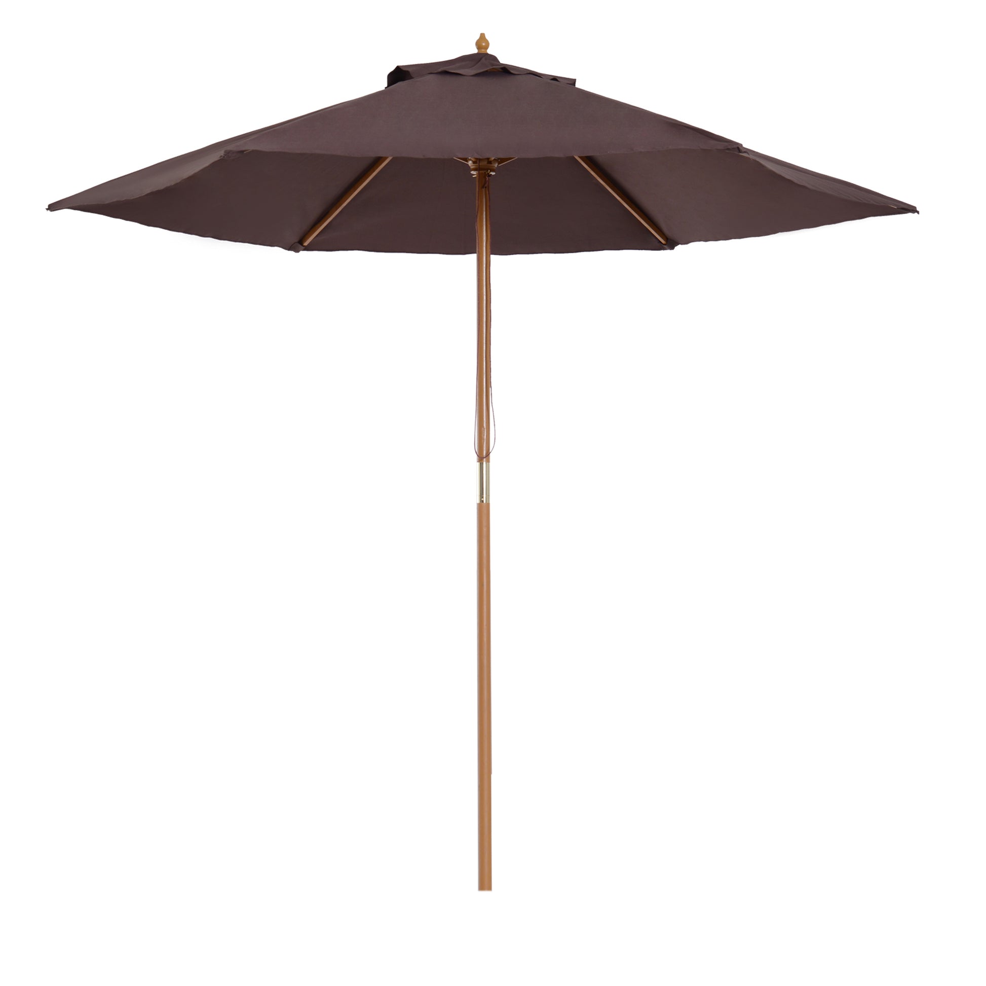Patio Umbrella - Garden Parasol Sun Shade Patio - Outdoor Wooden Umbrella - Canopy Coffee