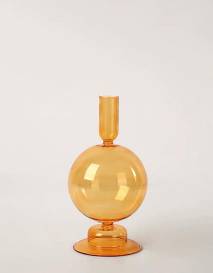 Retro Glass Color Candle Holder