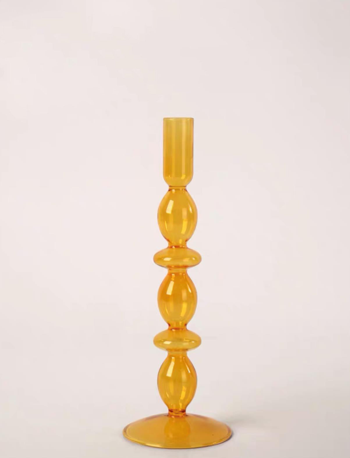 Retro Glass Color Candle Holder