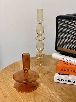 Retro Glass Color Candle Holder
