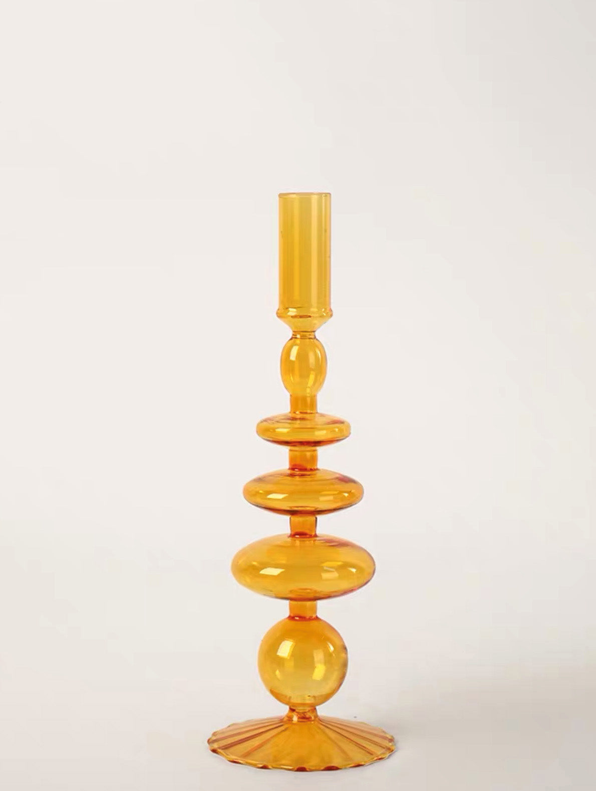 Retro Glass Color Candle Holder
