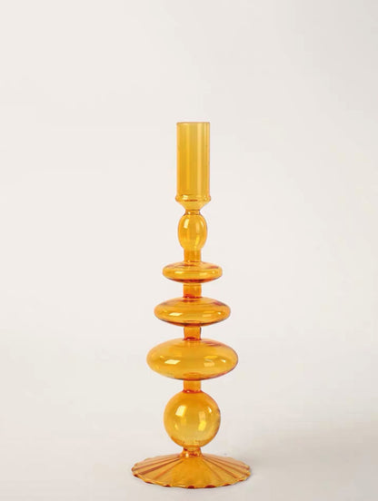 Retro Glass Color Candle Holder
