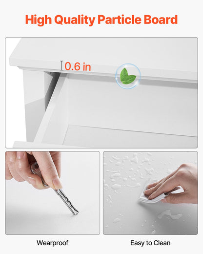 Retro Wooden Minimalist Dresser 6 Drawer - White