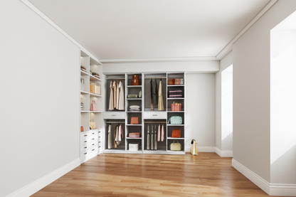 Stand-Alone Wardrobe With 6 Open Shelves For Walk-In Closet - White
